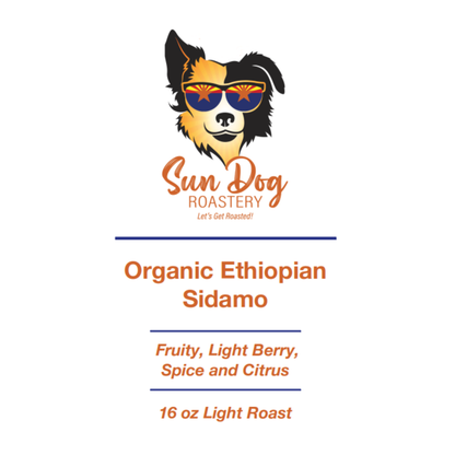 Organic Ethiopian Sidamo Roasted Whole Coffee Beans