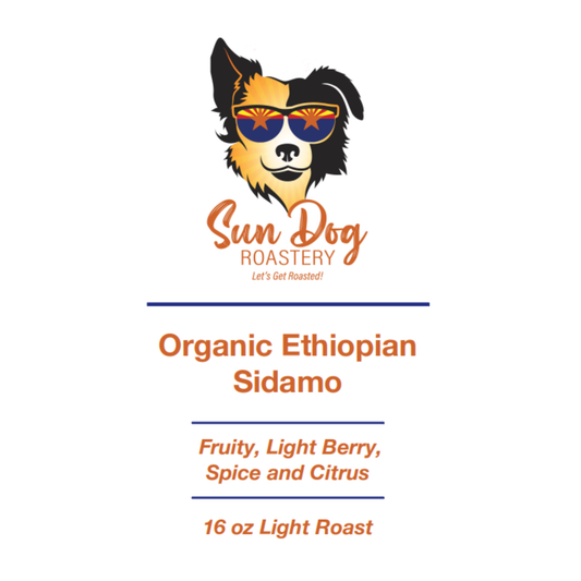Organic Ethiopian Sidamo Roasted Whole Coffee Beans